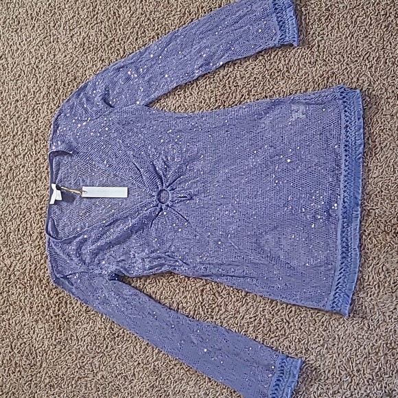 House of Harlow 1960 purple sparkle beach cover up - size Smal NWT - Picture 1 of 10